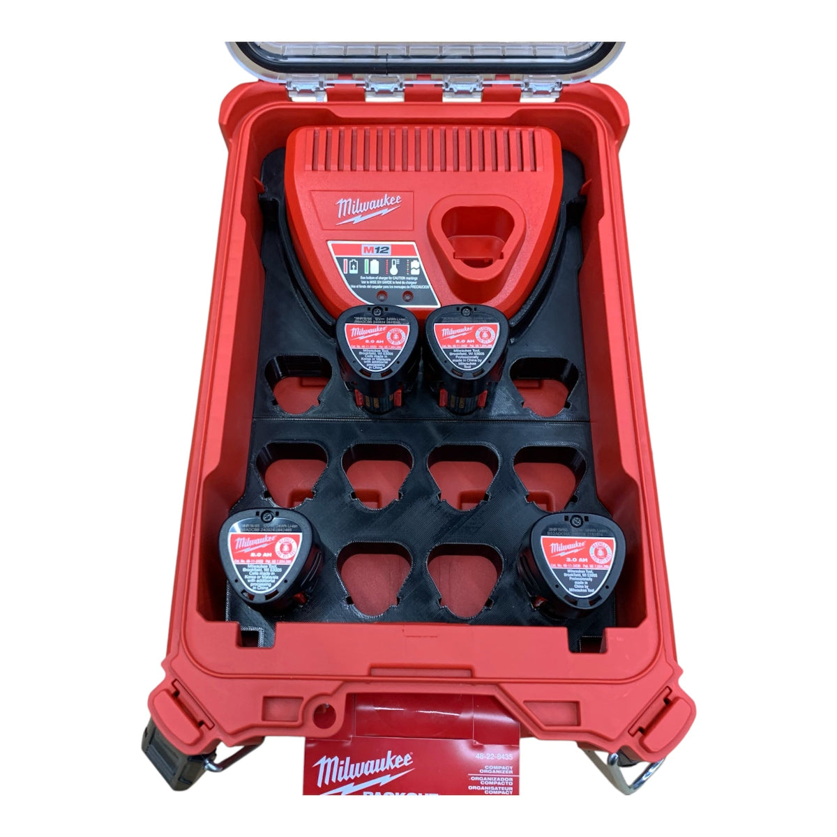 Milwaukee Packout 48-22-8435 M12 battery charger organizer insert