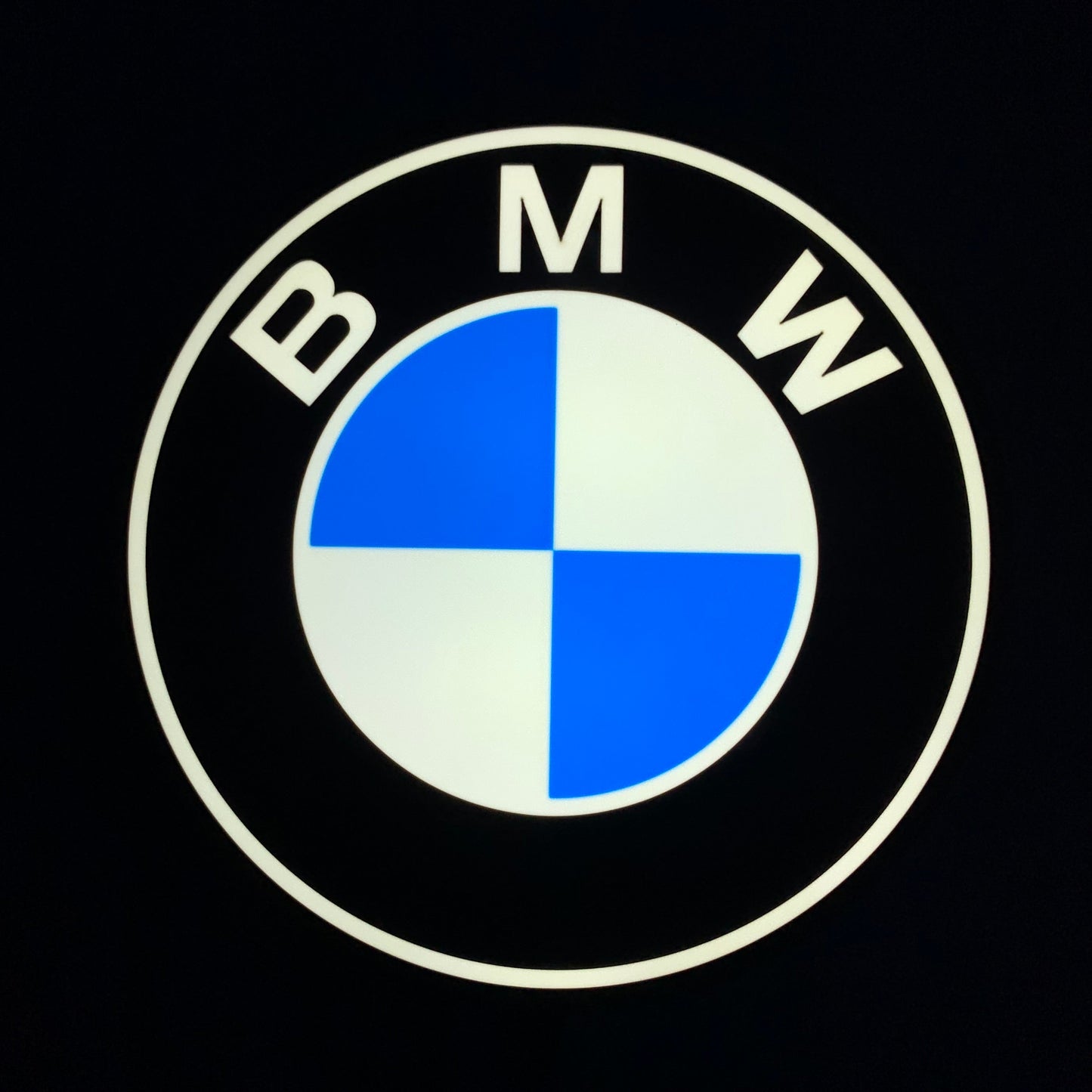 BMW led indoor sign on a black background