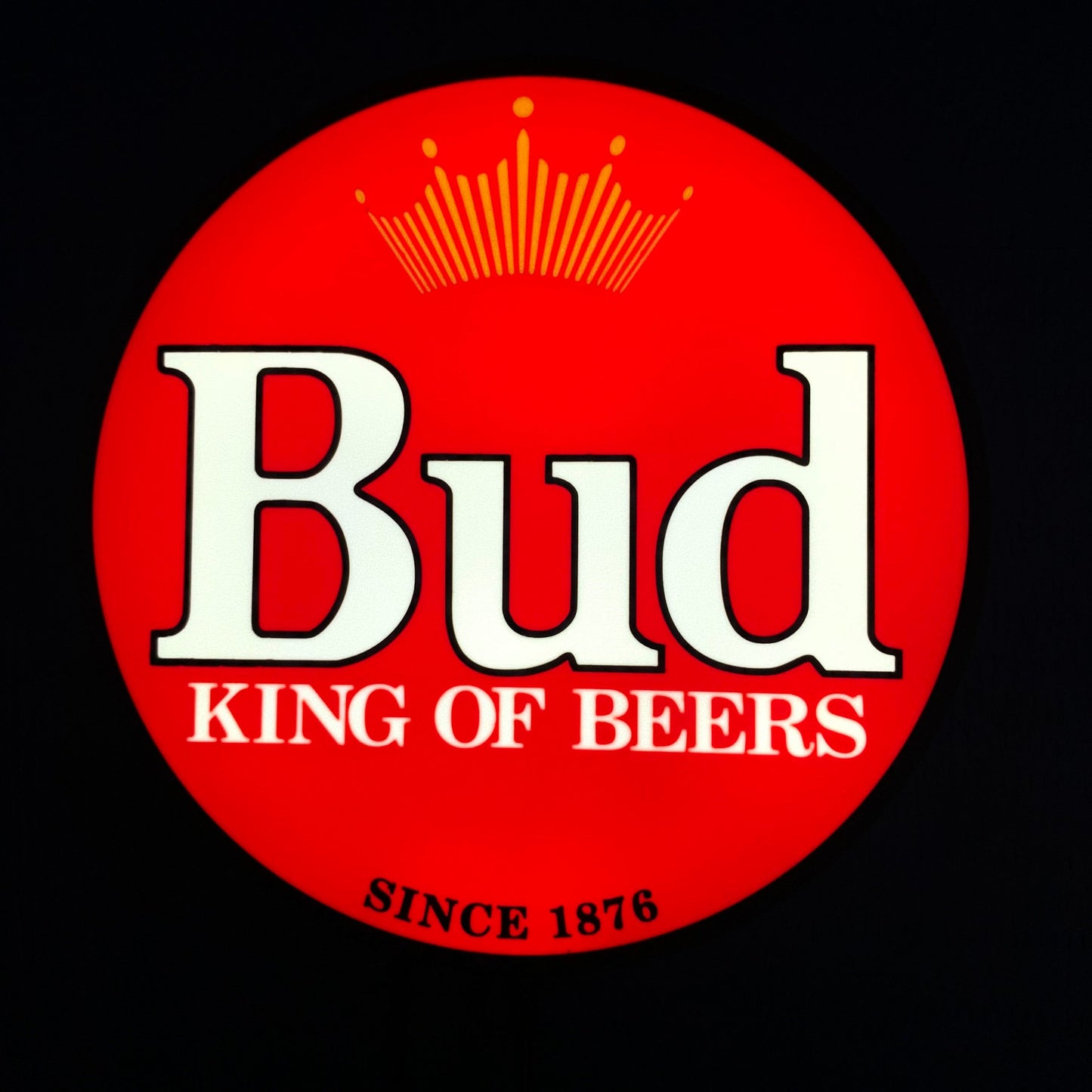 BUD indoor led sign lit up