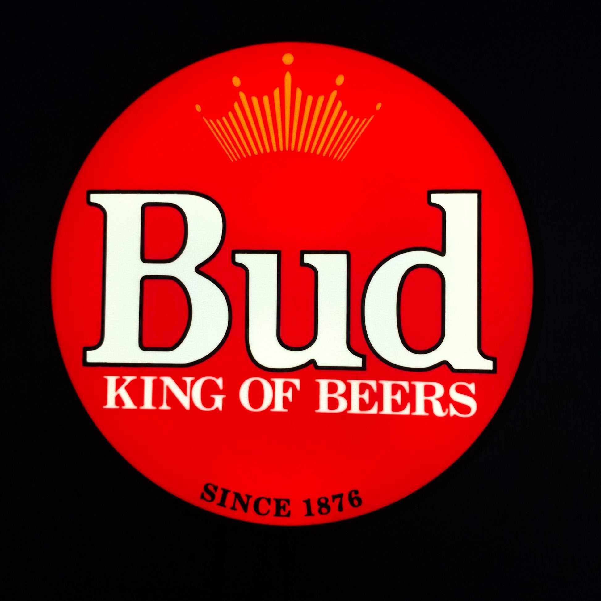 BUD indoor led sign lit up