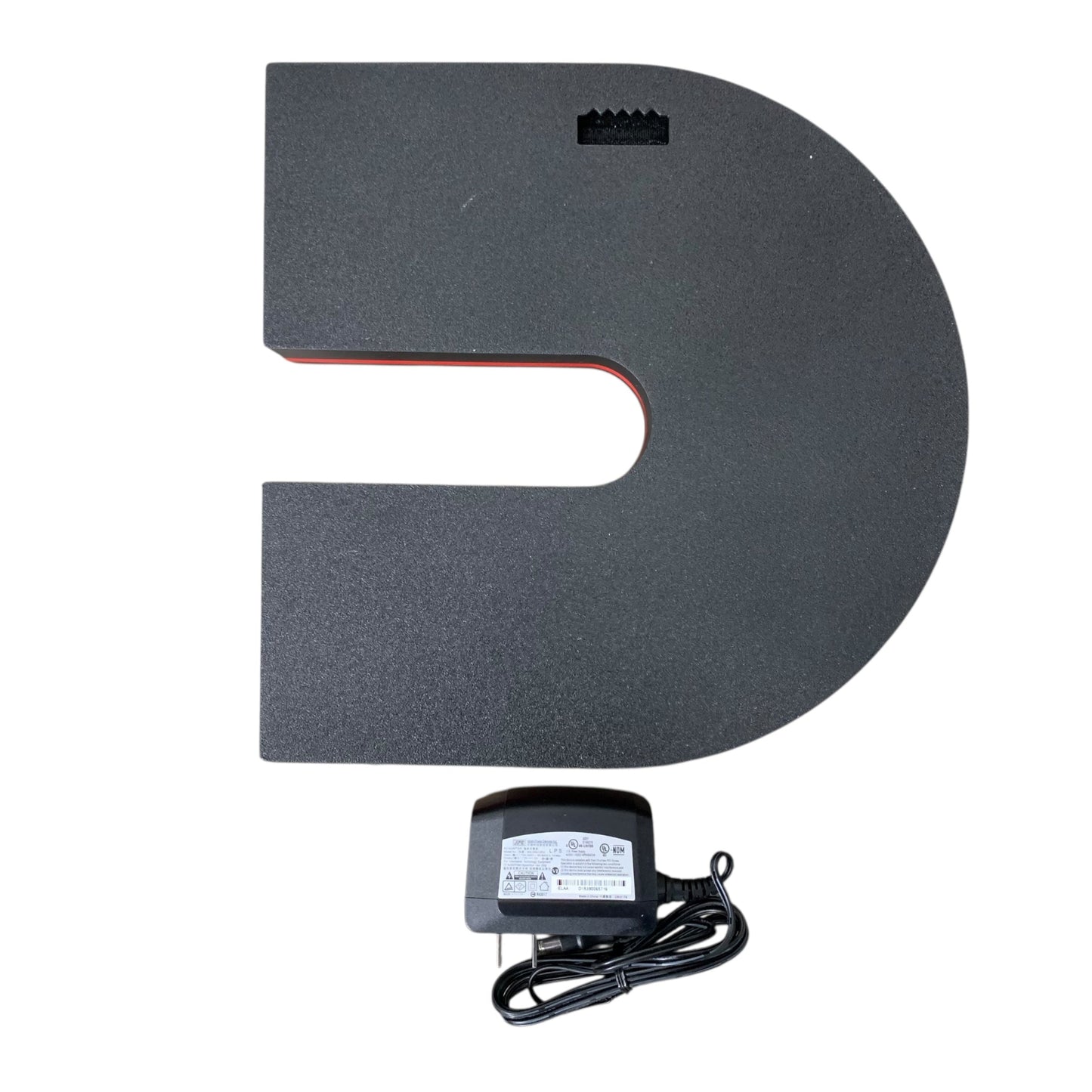 Back of Cummins LED indoor sign with power adaptor