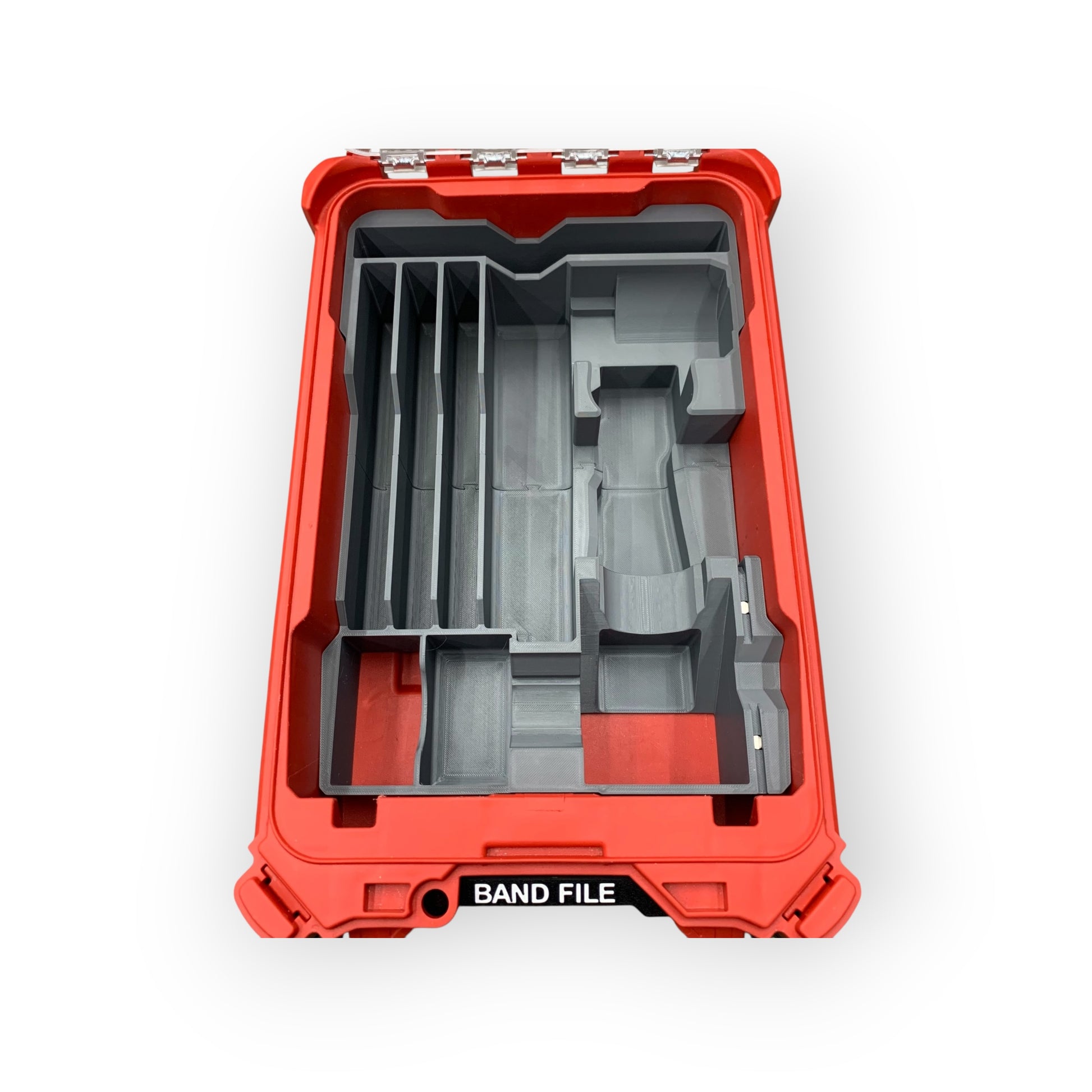 Milwaukee band file 2482-20 organizer insert for Packout model 48-22-8435 on white background