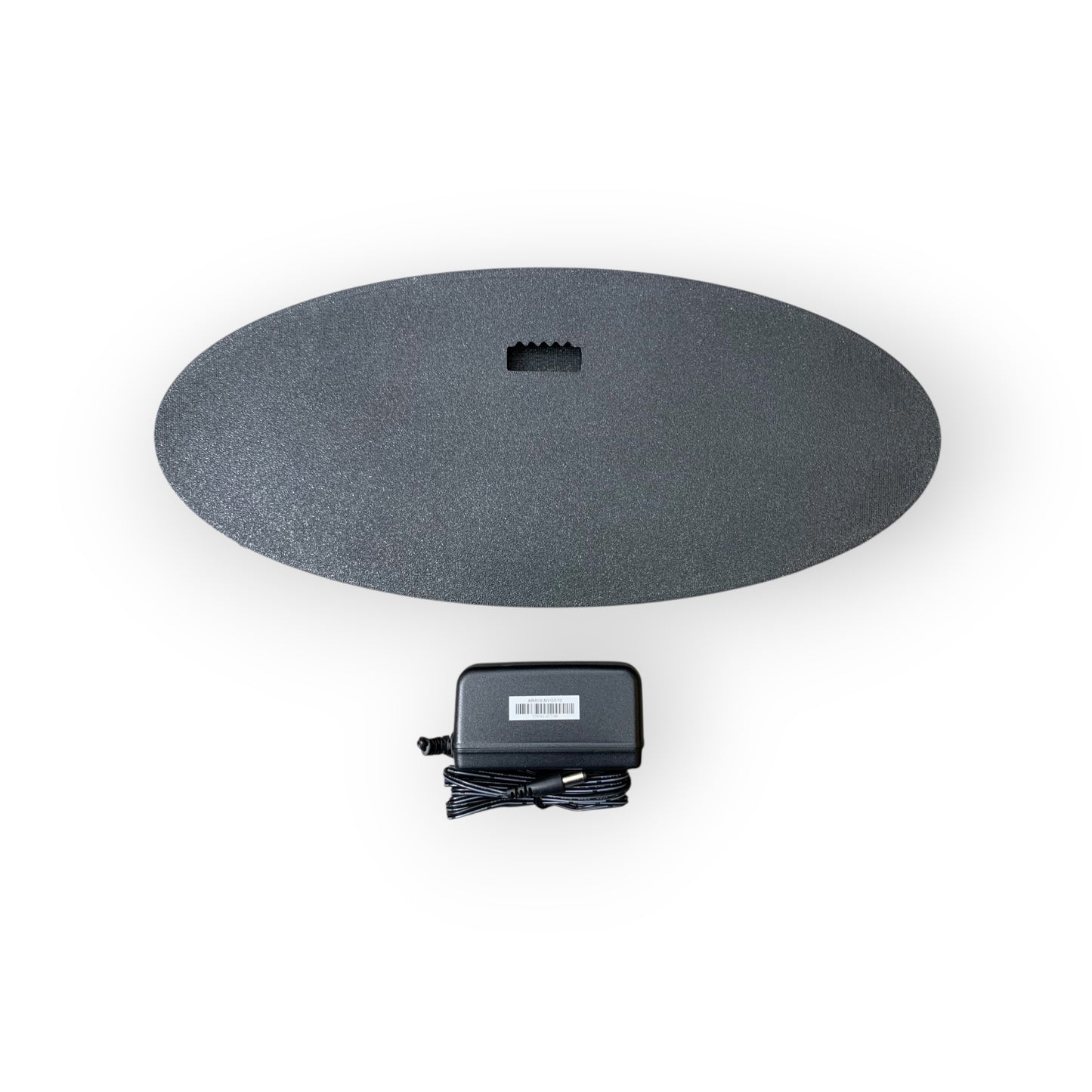 Back of led sign with a power adapter on a white background