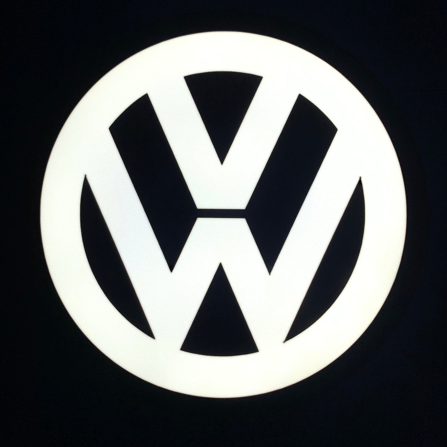 Volkswagen led indoor sign on a black background